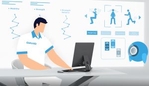 Physiotherapist with software for rehabilitation programs