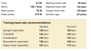 cardio workout reporting