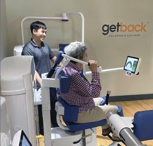 spine strength testing with medical exercise equipment